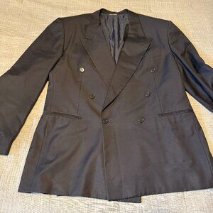 Vintage black Pal Zileri double breasted blazer (Loro Piana fabric; size 56)